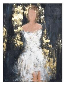 Πίνακας Σε Καμβά Dame 1 020052 Gold 90x120xH3cm Black-White