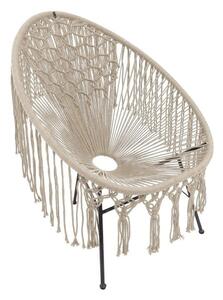 Πολυθρόνα Κήπου Macrame Havvana 725-124-001 72x92x86cm Beige-Black