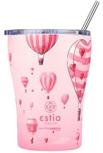 Ποτήρι - Θερμός Με Καλαμάκι Save The Aegean Love Ascend 01-23102 350ml Pink Estia