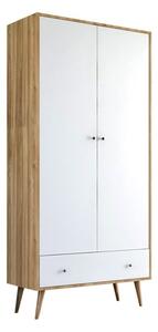 Ντουλάπα Ρούχων Samet 0235951 Δίφυλλη 80x50x195cm White - Sapphire Oak