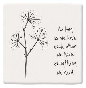 Σουβέρ As Long As Have Each Other EI0171 10,5x0,8x10,5cm White-Black