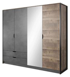 Ντουλάπα Τετράφυλλη Arden L_ARD-24 220x205cm Brown-Anthracite