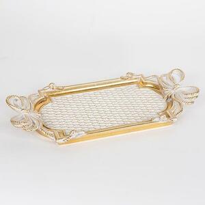 Δίσκος Σερβιρίσματος 752-16079 40x4x21.5cm White-Gold Estheti Home