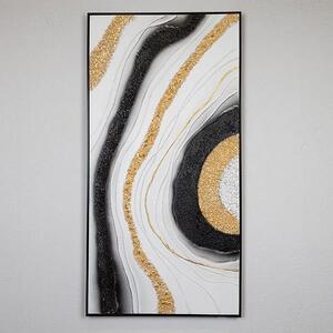 Πίνακας Σε Καμβά Με Πλαίσιο 755-12037 Black-Gold-White 62x122x4.5cm Estheti Home