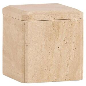 Κουτί Αποθήκευσης Με Καπάκι Travertine AH-AX24116 9x9x9,5cm Marble Beige Andrea House