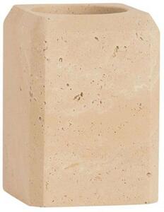 Ποτηροθήκη Travertine AH-BA24113 7,5x7,5x11cm Marble Beige Andrea House