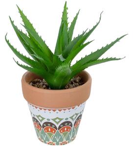 Τεχνητό Φυτό Σε Κασπώ Succulent Aloe 21054 Φ15x19cm Multi GloboStar