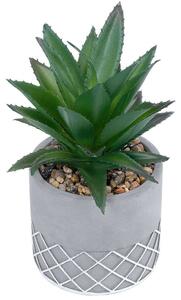 Τεχνητό Φυτό Σε Κασπώ Aloe 21096 Φ11x17cm Green-Grey GloboStar