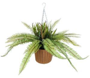 Τεχνητό Κρεμαστό Φυτό Fern 20629 56cm Brown-Green GloboStar