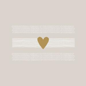 Χαρτοπετσέτα Heart of Gold (Σετ 20Τμχ) 1334336 33x33cm Taupe Paperproducts Design