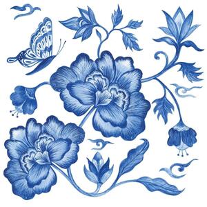 Χαρτοπετσέτα Princess Peony (Σετ 20Τμχ) 1333226 33x33cm White-Blue Paperproducts Design