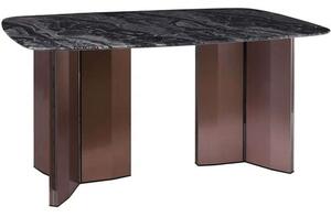 Τραπέζι Barry ΕΜ782,1 160x90x73cm Marble Black-Walnut