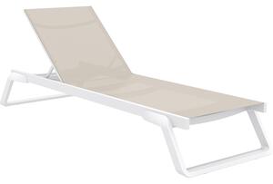 TROPIC ΞΑΠΛΩΣΤΡΑ WHITE/TAUPE ΑΛΟΥΜ-ΠΟΛ/ΝΙΟΥ - (210X72X31εκ.), Χρώμα: WHITE/TAUPE - SIESTA