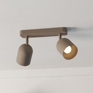 EGLO Προβολέας οροφής Tilston, μπεζ, μήκος 28 cm, 2 φύλλα, χάλυβας, ρυθμιζόμενος, Μπεζ, Σαλόνι / τραπεζαρία, Μέταλλο, Οροφή πολλαπλής φλόγας
