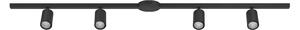 EGLO Σετ ράγας EASY TRACK, μαύρο, 4 x GU10-Spot μήκος 193 cm, ρυθμιζόμενος, Μαύρο, Σαλόνι / τραπεζαρία, Μέταλλο, σύγχρονο