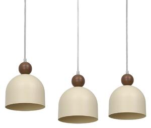 Milagro Lighting Κρεμαστό φωτιστικό Timon, γκρι-μπεζ, μήκος 60 εκ., μέταλλο, 3 λάμπες, ρυθμιζόμενος, Μπεζ, Σαλόνι / τραπεζαρία, Μέταλλο, σύγχρονο