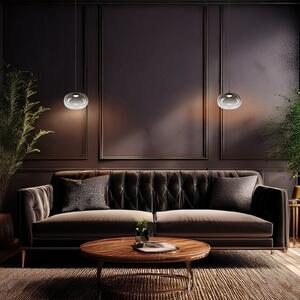 Milagro Lighting Κρεμαστό φωτιστικό LED Vaso, γκρι καπνού, Ø 18 cm, γυαλί, Γκρι, Σαλόνι / τραπεζαρία, Γυαλί, σύγχρονο