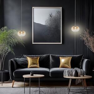 Milagro Lighting Κρεμαστό φωτιστικό LED Vaso, χρώμα κεχριμπαριού, Ø 18 cm, γυαλί, Μπεζ, Σαλόνι / τραπεζαρία, Γυαλί, σύγχρονο
