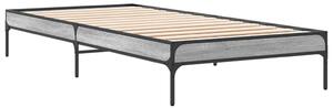 VidaXL Πλαίσιο Κρεβατιού Γκρι Sonoma 90x200 εκ. Επεξ. Ξύλο & Μέταλλο