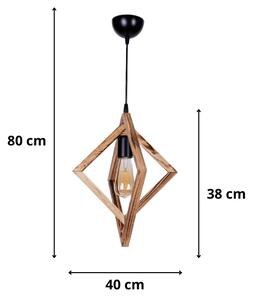 Φωτιστικό οροφής Tropea Megapap E27 ξύλινο μονόφωτο χρώμα φυσικό - καρυδί 40x30x80εκ