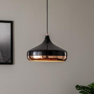 Opviq Κρεμαστό φωτιστικό Yildo 253-S 1-φωτός Ø36cm μαύρο/χαλκός, ρυθμιζόμενος, Μαύρο, Σαλόνι / τραπεζαρία, Μέταλλο, σύγχρονο