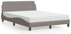 VidaXL Κρεβάτι με Στρώμα Taupe 140x200 εκ. Υφασμάτινο