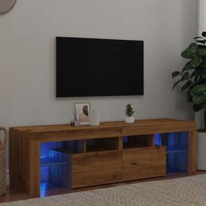 TV Cabinet with LED Lights Artisan Oak 140x36.5x40 cm Engineered Wood - Καφέ