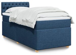 VidaXL Κρεβάτι Boxspring με Στρώμα Μπλε 90x200 εκ.Υφασμάτινο