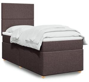 VidaXL Κρεβάτι Boxspring με Στρώμα Σκούρο Καφέ 80x200 εκ. Υφασμάτινο