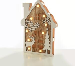 ^ "PLYWOOD HOUSE" 9 LED WW Λ/ΚΙΑ ΜΠ/ΡΙΕΣ (2AA) IP20 19X4X29CM