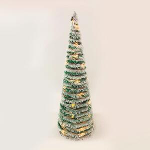 ^ "GREEN RATTAN CONE TREE WITH SNOW" 30 MINI WW LED ΛΑΜΠ. ΜΠΑΤ. 3ΧΑΑ,IP20 Φ18.5Χ50CM