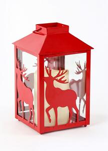 ^ "METAL RED REINDEER LANTERN" ΛΕΥΚΟ ΚΕΡΙ, 1 LED ΛΑΜΠ. ΜΠΑΤ. (3xAAA), WW,IP44, Φ13Χ21CM