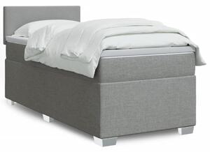 VidaXL Κρεβάτι Boxspring με Στρώμα Ανοιχτό Γκρι 100x200 εκ. Υφασμάτινο