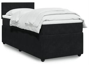 VidaXL Κρεβάτι Boxspring με Στρώμα Μαύρο 80 x 200 εκ. Βελούδινο