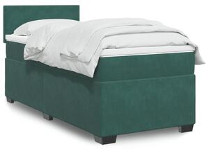 VidaXL Κρεβάτι Boxspring με Στρώμα Σκούρο Πράσινο 80x200 εκ. Βελούδινο