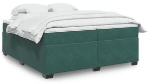 VidaXL Κρεβάτι Boxspring με Στρώμα Σκούρο Πράσινο 200x200εκ. Βελούδινο