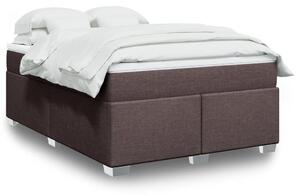 VidaXL Κρεβάτι Boxspring με Στρώμα Σκούρο Καφέ 140x200 εκ Υφασμάτινο