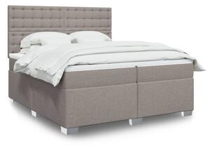 VidaXL Κρεβάτι Boxspring με Στρώμα Taupe 200x200 εκ. Υφασμάτινο