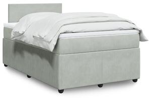 VidaXL Κρεβάτι Boxspring με Στρώμα Ανοιχτό Γκρι 120x200 εκ. Βελούδινο