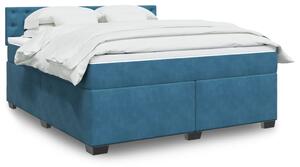 VidaXL Κρεβάτι Boxspring με Στρώμα Μπλε 180x200 εκ. Βελούδινο