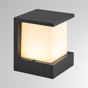 Molto Luce Εξωτερικός φωτιστικός τοίχου LED FYNN-Y, ανθρακί, 12 cm, IP65,, Μαύρο, Αλουμίνιο, σύγχρονο