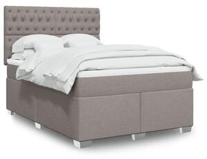 VidaXL Κρεβάτι Boxspring με Στρώμα Taupe 140x200 εκ. Υφασμάτινο