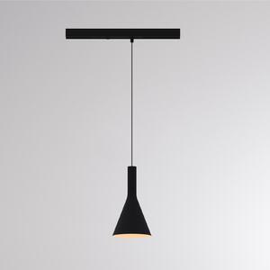 Molto Luce Κρεμαστό φωτιστικό LED σε ράγα LORA I, μαύρο, Ø 15 cm, 40° CCT, τριφασικό, Μαύρο, Σαλόνι / τραπεζαρία, Μέταλλο, σύγχρονο, Σύστημα σιδηροτροχιών