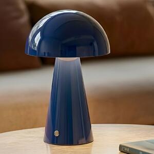 Lindby LED επαναφορτιζόμενο επιτραπέζιο φωτιστικό Nevijo, μπλε, Ø20cm,, ρυθμιζόμενος, Μπλε, Σαλόνι / τραπεζαρία, Μέταλλο, σύγχρονο
