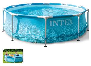 Πισίνα Beachside Metal Frame Intex οικογενειακή, με μεταλλικό σκελετό, χωρητικότητας 4485lt, 305x76cm