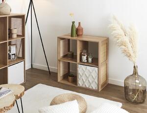Ραφιέρα Οργάνωσης Bali Home Deco Factory με 4 ράφια και διαστάσεις 66x32x66cm - Συνδυάζεται με κουτιά αποθήκευσης - Σε απόχρωση Ξύλου