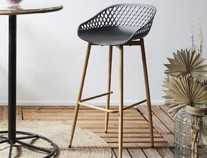 Σκαμπό μπαρ Malaga Home Deco Factory με διαστάσεις 45.5x47.6x88cm - Black