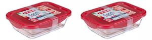 Σετ Πυρίμαχα σκεύη Cook & Go Pyrex με καπάκι και χωρητικότητα 0.8L και 1.9L - 2 τεμάχια