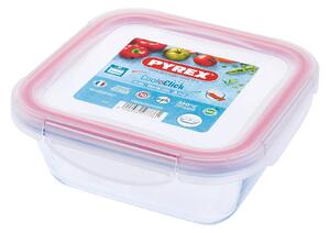 Γυάλινο Δοχείο Τροφίμων Cook & Click Pyrex με καπάκι, χωρητικότητα 0.85lt και διαστάσεις 16x16x6cm