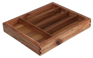 Eπεκτεινόμενη Θήκη για Μαχαιροπίρουνα Excellent Houseware από Ξύλο Ακακίας, με διαστάσεις 34x28-45x5cm